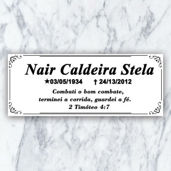 Imagem de Porcelana Retangular 25x10 - 1 ou 2 nomes - (fundo branco)